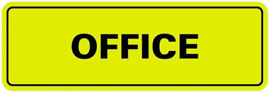 Signs ByLITA Standard Office Sign - Professional Business Signage - Easy to Install (Yellow/Black) - Small 1 Pack