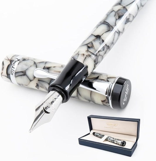 Conklin Duragraph Fountain Pen Cracked Ice - Stub Nib