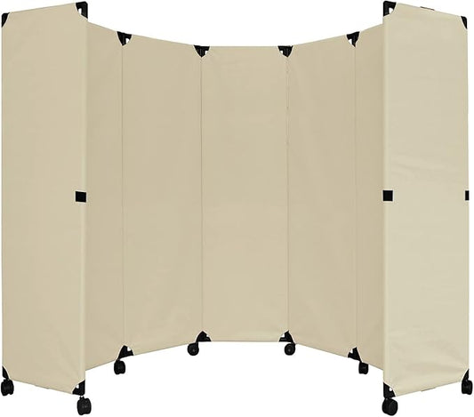 Versare MP10H Portable Folding Wall Partition | Economical 5 Panel Design | Portable Room Divider On Wheels | Adjustable, Freestanding Setup | Multiple Widths