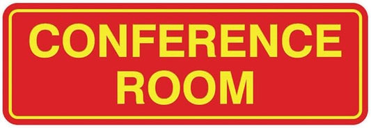 Standard Conference Room Sign - Red/Yellow - Large 5 Pack