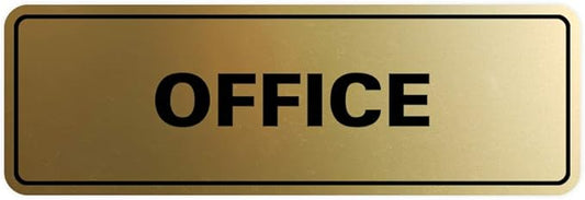 Signs ByLITA Standard Office Sign - Professional Business Signage - Easy to Install (Brushed Gold) - Large 1 Pack