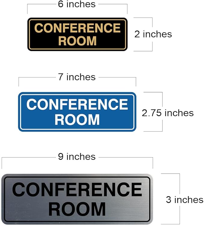 Standard Conference Room Sign - Brushed Gold - Large 10 Pack