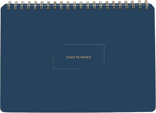 Merely Home Undated Daily Planner | 8.25” x 11.75” Work To-Do Notebook | ADHD Academic Organizer | Multi-Layout | Men and Women Planner | College Supplies | Navy | Landscape Layout