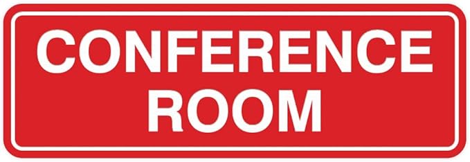 Standard Conference Room Sign -Red - Medium 10 Pack