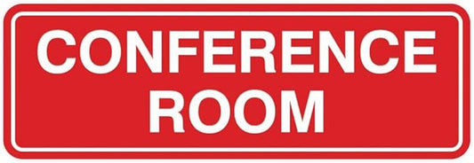 Standard Conference Room Sign -Red - Large 2 Pack