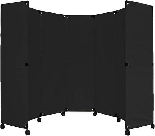 Versare MP10H Portable Folding Wall Partition | Economical 5 Panel Design | Portable Room Divider On Wheels | Adjustable, Freestanding Setup | Multiple Widths
