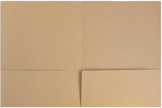 LUXPaper 9" x 12" Presentation Folders | Two Pocket | Grocery Bag Brown | 18pt. Cover | 10 Qty