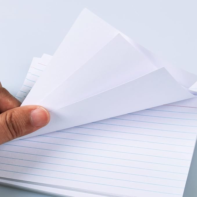 KAISA Lined Index Card 3"x5" Index Cards Flashcards, 2400 Count Ruled on Front, Blank on Back Index Cards, White 24 pack of 100 Shrink, Made in the USA