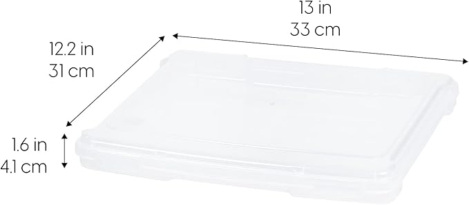 IRIS USA Board Game Storage Craft Organizer Box with Snap-Tight Latch Lid, 10-Pack Portable Plastic Case Bin for Puzzles, Magazines, Hobbies, Art Supplies, Fits 8.5" x 11" & A4 Papers, Slim, Clear