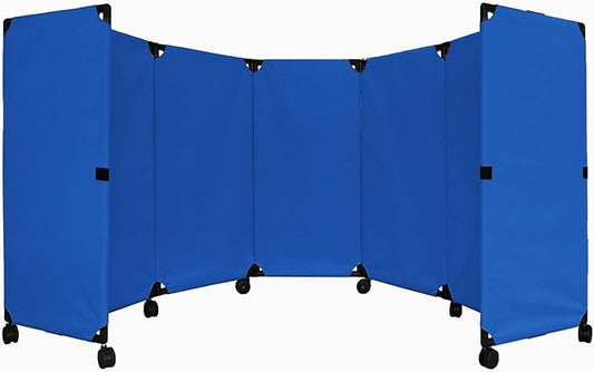 Versare MP10S Portable Folding Wall Partition | Economical 5 Panel Design | Portable Room Divider On Wheels | Adjustable, Freestanding Setup | Multiple Widths