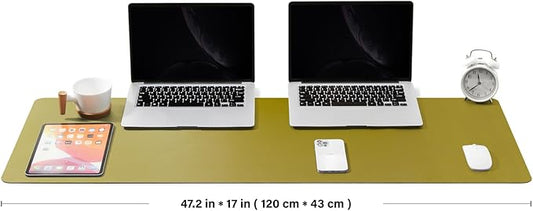 Large Cork Desk Mat - 47.2"x 17" Desk Pad for Office and Home - Ideal for Large Mouse Pad and Desk Mats on Top of Desks(Olive Green)