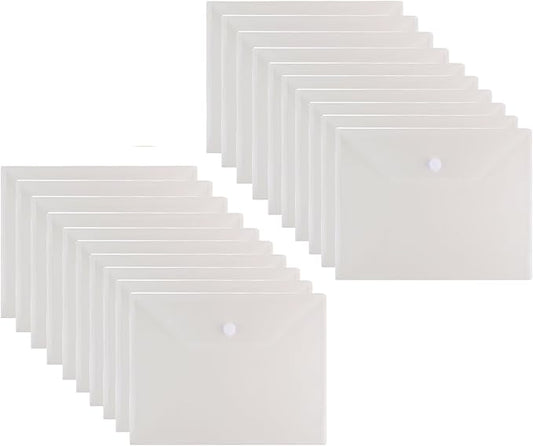 11 x 14 Large Clear Plastic Envelopes Document File Storage Holder 20 Pack Hook Loop Closure