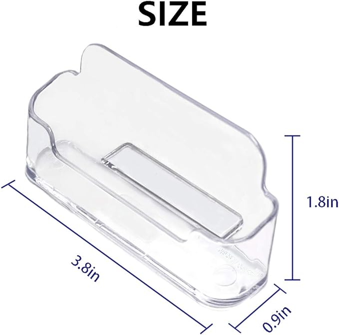 Qizpcer 4 Pack Clear Plastic Business Card Holder,Acrylic Business Card Display for Desk Business Card Stand