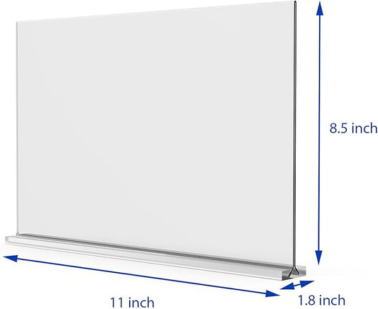 newnewshow Acrylic Sign Holder 11x8.5 Inch 3 Pack Horizontal T Shape Double-Sided Desktop Display Holder. (Optional 8.5x11 8.5x5.5 5x7 Horizontal and Vertical)