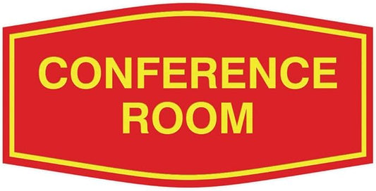 Fancy Conference Room Sign (Red/Yellow) - Small