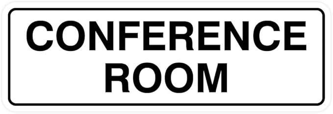 Standard Conference Room Sign - White - Medium 1 Pack