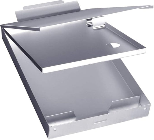 Sunnyclip Metal Clipboard with Storage, Aluminum Three-Tier Box Clipboards,Binder Form Holder with High Capacity Clip,Great for Worksites,Management,Office Business Professionals,14 x 9 x1.5 inch