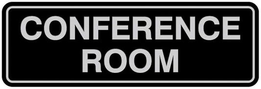 Standard Conference Room Sign - Black/Silver - Medium 1 Pack