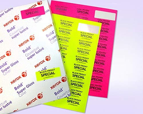 NextDayLabels - 8-1/2 x 11 Neon Color High Light Fluorescent Labels for Laser & Inkjet Printer (Blue Fluorescent, 1" x 2-5/8" - 30 Per Page | 750 Labels)