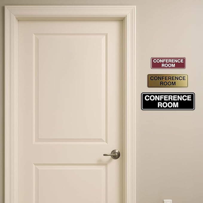 Standard Conference Room Sign - Red/Yellow - Medium 1 Pack