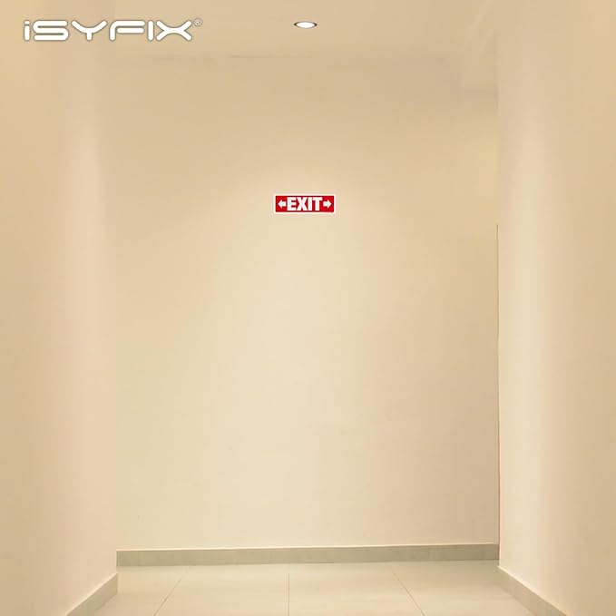 iSYFIX Exit Signs - 6 Pack 12x4 Inch Directional Right & Left Arrow Signs, 40 mil Polystyrene Plastic, UV Laminated, Scratch & Fade Resistant, Waterproof - Ideal for Office, Theater, School, Business