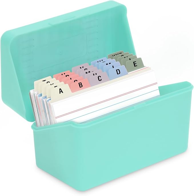 H4D 3x5 Index Card Holder with 100 Heavyweight Ruled Index... (Mint, 3x5)