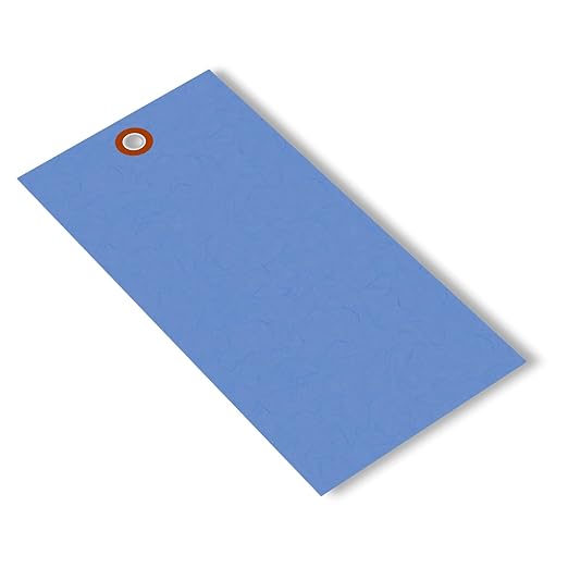 SmartSign (Pack of 1000) 6.25 x 3.125 inch “Blue” Blank Tyvek Shipping Tags with Metal Eyelets, Size #8, 8 mil Thick Tyvek, Made in USA