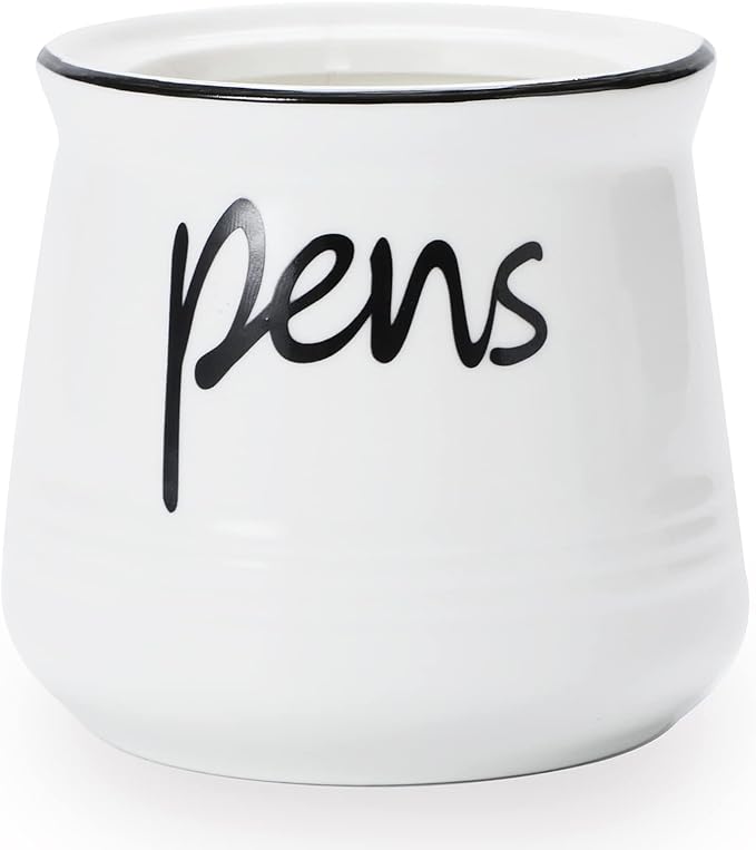 ONTUBE Porcelain Pen & Pencil Holder Stand — White