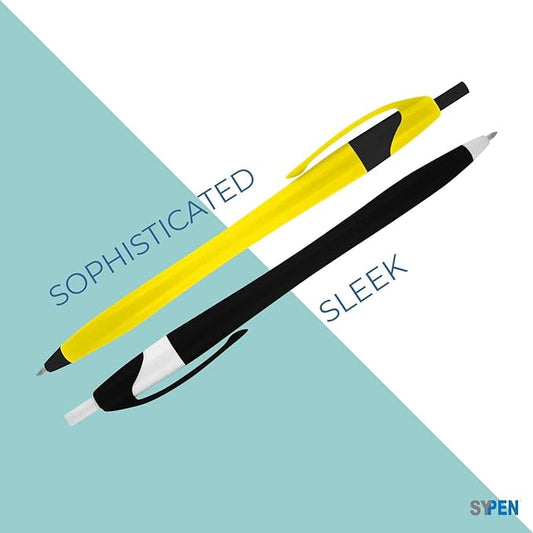 SyPen Personalized Pens With your Custom Logo or Text-1000 Pack Bulk-for Businesses, Parties, and Events, Custom Printed Slim Ballpoint Click Pens, Purple Barrel Color, Black Ink