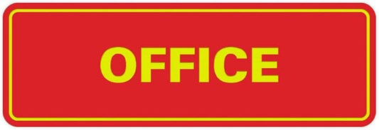 Signs ByLITA Standard Office Sign - Professional Business Signage - Easy to Install (Red/Yellow) - Large 1 Pack