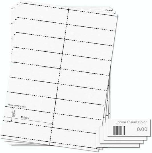 OfficeGear Barcode Price Labels — 18-up, 25 Sheets, 450 Pack, 30×105 mm, A4