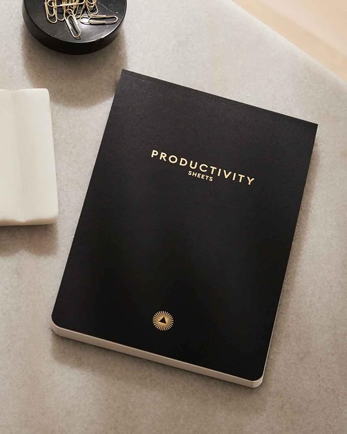 Intelligent Change 3-Month Productivity Planner Sheets and Tools for Time-Management and Mindfulness, Tear-Out To-Do List, A5 Undated Sheets, Black