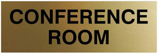 Signs ByLITA Basic Conference Room Sign (Brushed Gold) - Large