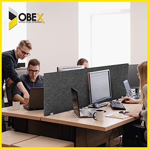OBEX Free Standing Desk PET Privacy Screen, Table Top Home & Office Furniture Partitions and Dividers, Portable Workstation Freestanding Panels, 24" x 30" Shadow