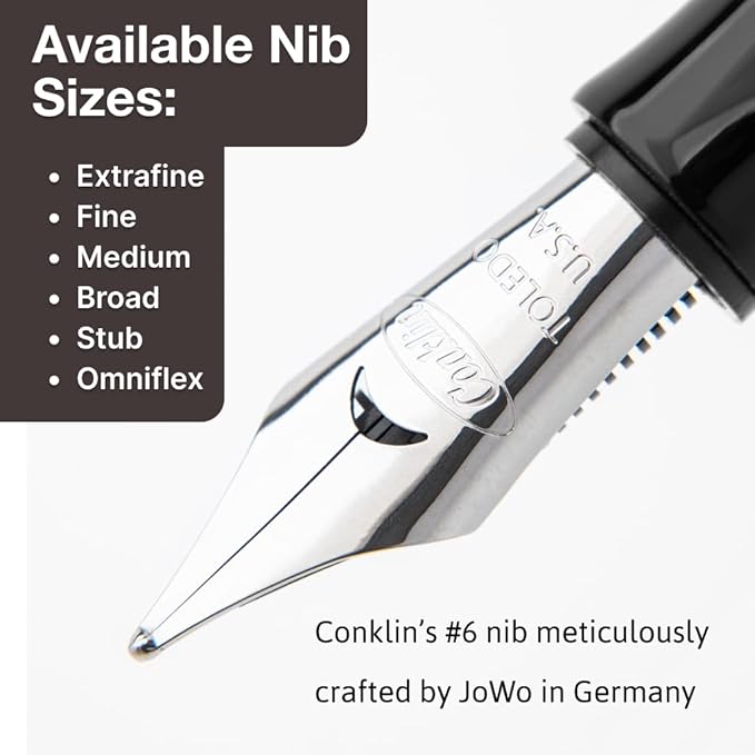Conklin Duragraph Fountain Pen Amber - Stub Nib, Premium Writing Instrument for Calligraphy & Signatures