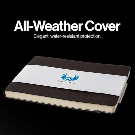 Landscape-Shaped Sketchbook, 8.25 x 11.25 inches, Lays Flat Flexible Sketch Book for Artists, Ideal for Ink, Water Color, Pen, Pencils, 160 Tear Resistant Pages, Size: Landscape Large, Leda Art Supply