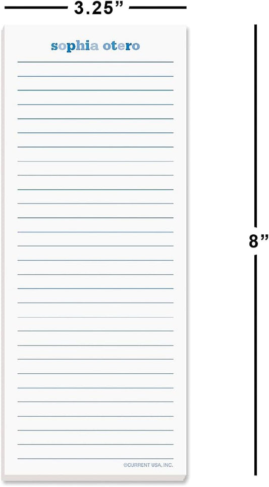 Current Personalized Blueberry Color Wash Lined Shopping List Pads -Set of 3, Lined, 50-sheet pads, Choose Color, Add Your Name, Personalized Stationery, Housewarming Gift