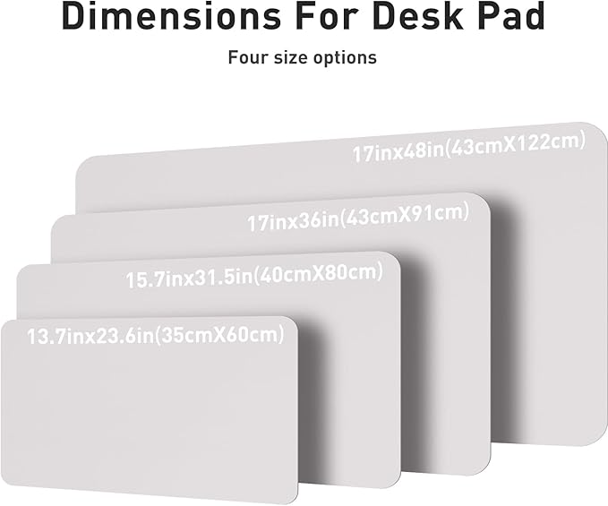 Aothia Large PU Leather Desk Pad Protector – Non-Slip Mouse Pad & Writing Mat for Office/Home, Waterproof, Easy to Clean (23.6" x 13.7", Pale Lavender White)
