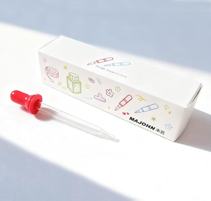 czxwyst Majohn Wancai 2.0 Mini Pocket-Size Eyedropper Fountain Pen (F Nib 0.5mm, Strawberry Red)