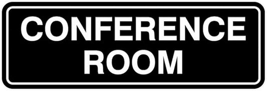 Standard Conference Room Sign - Black - Large 2 Pack