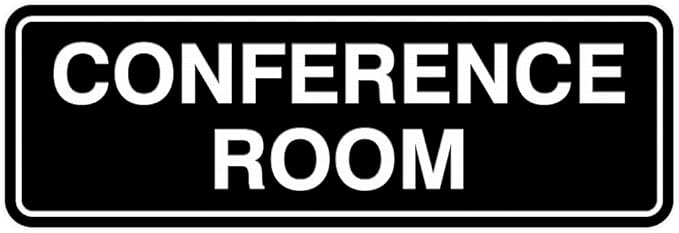 Standard Conference Room Sign - Black - Medium 5 Pack