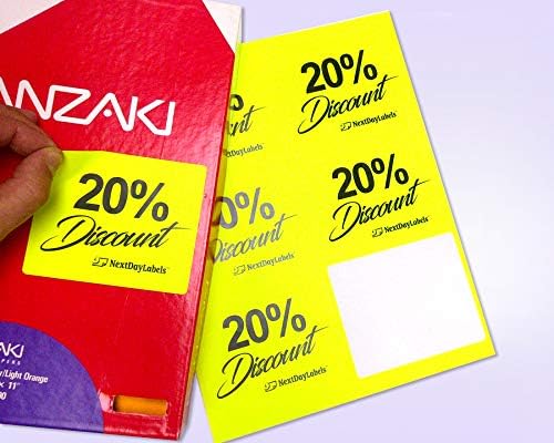 8-1/2 x 11 Neon Color High Light Fluorescent Labels for... (Yellow, 2x11)