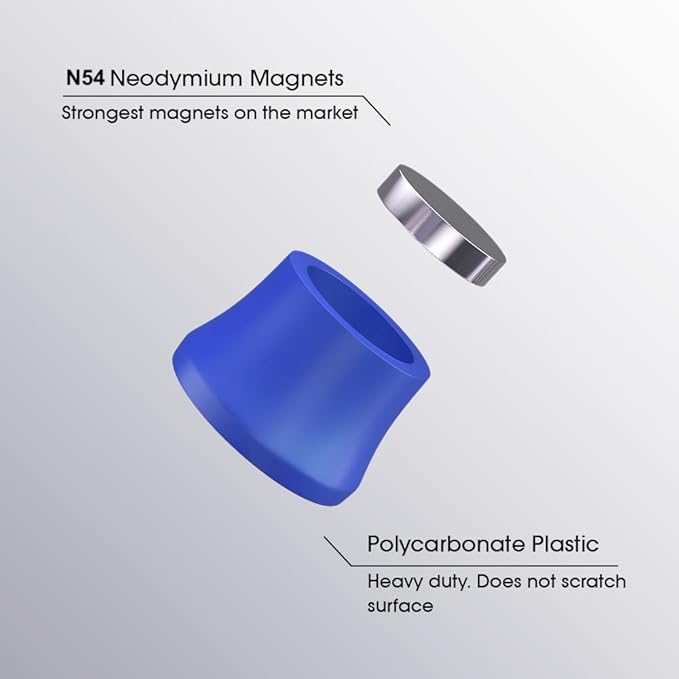 Extra Strong Magnets for Whiteboard, Glassboard and Fridge (Yellow, 8 Pack, Small). N54 Neodymium Rare Earth Heavy Duty Magnets for Home and Office Supplies.