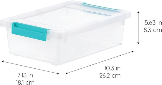 IRIS USA 2 Qt. Plastic Storage Bins Containers with Lids, 6 Pack, Small Sensory Bin, Craft Storage, Craft Organizers & Storage, Organizing Container for Home, Office & Art Supplies, Stackable, Clear