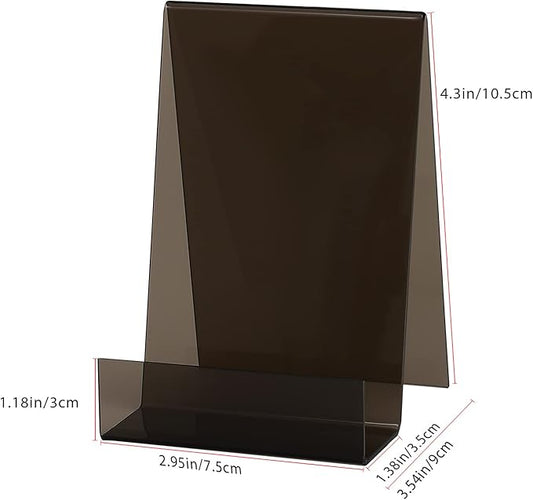 ZOEY Acrylic Book Stand with Ledge Black Display Easels Plate - 5 Pack Large Book Holder Easel Stand for Books Display, Music Sheets, Artworks, CD, Tablet Holder (Small)