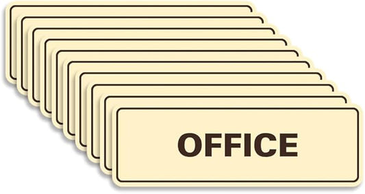 Signs ByLITA Standard Office Sign - Professional Business Signage - Easy to Install (Ivory/Dark Brown) - Medium 10 Pack