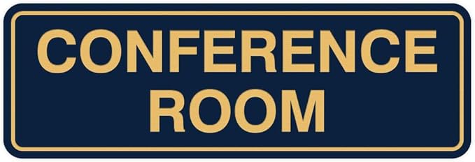 Standard Conference Room Sign - Blue/Gold - Small 2 Pack