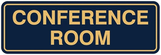 Standard Conference Room Sign - Blue/Gold - Small 5 Pack