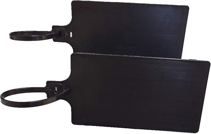 Blank Waterproof Plastic Tags Marker Ties Large Labeling Tags 2.28"×3.94" (50pcs, Black)