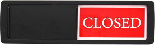 Open Closed Sign for Business Door, Open Signs privacy Slide Door Sign Indicator for Business Storefront, Restroom, Office Door, Wall, Window, Restaurants, Retail Salon Shops (Black)